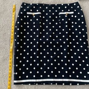 Talbots blue polka dots skirt